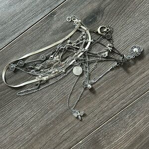 Bunch of silver necklaces